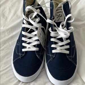 Vans Dark Blue High-Top Sneakers with White Accents